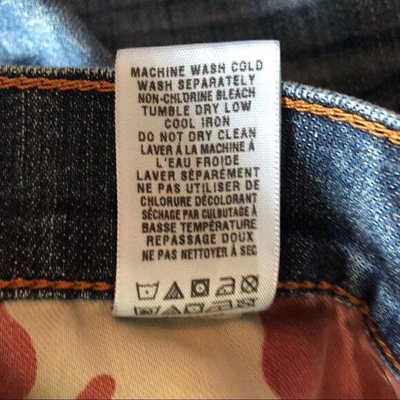 Lucky Brand Sz 4/27 Blue Denim Faded Whiskering Raw Hem Short Inseam Jeans - Picture 7 of 8